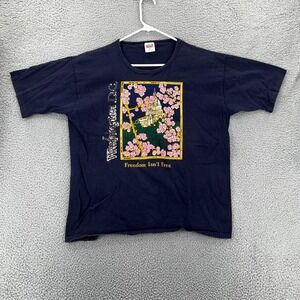 Vintage‎ Anvil 90s Washington DC Cherry Blossom Women XL Blue Single Stitch READ